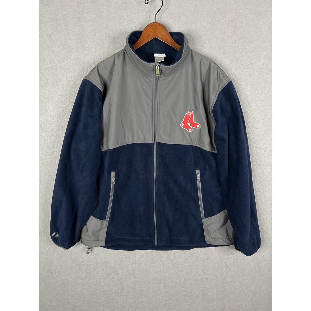Majestic Fleece Jacket Full Zip Boston Red Sox MLB Baseball Blue‎ Mens Size XL